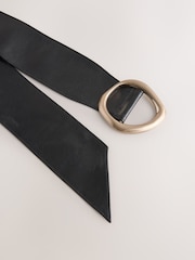 أسود - حزام جلد عريض Sash - صورة 6 من 7