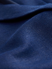 Navy Linen Rich Longline Sleeveless Blazer - Image 8 of 8