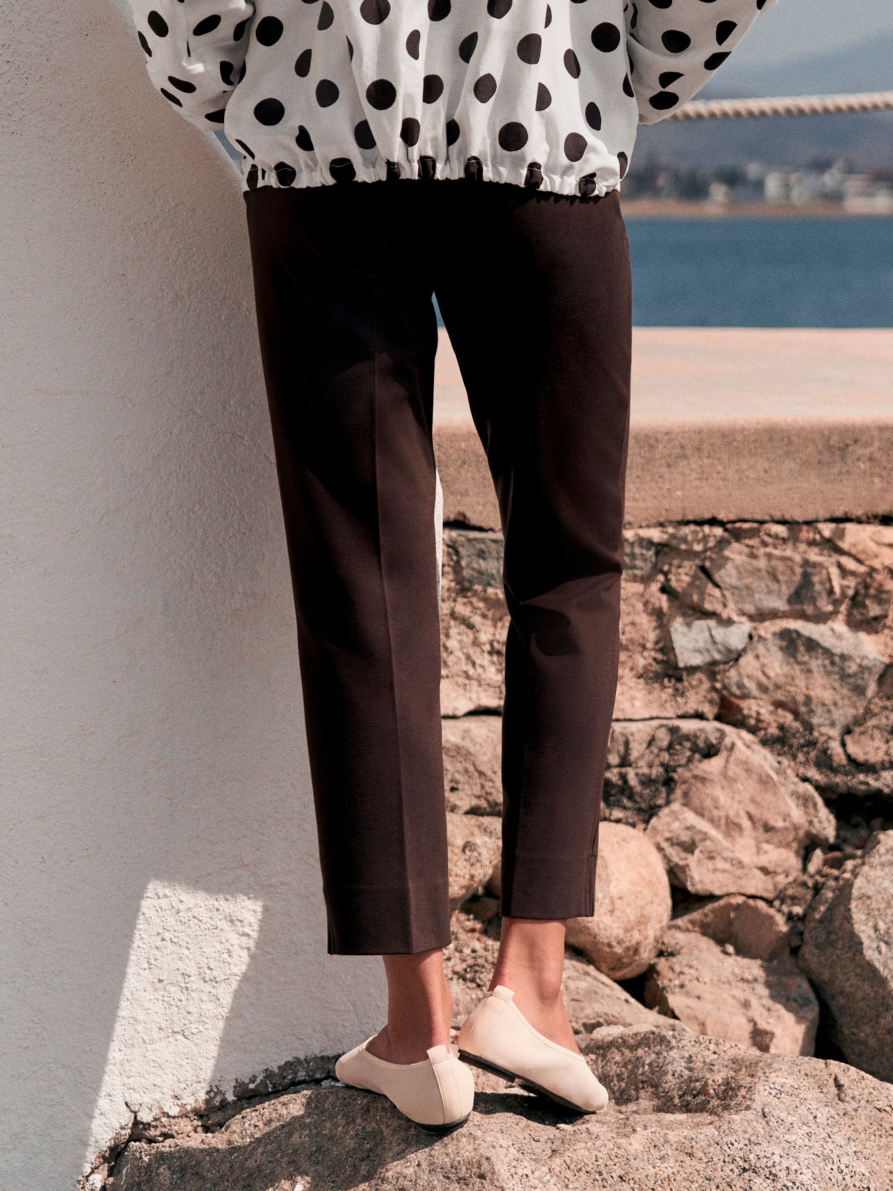 Buy Chocolate Brown Sculpting Capri Trousers from Next USA