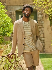 FatFace Bosbury Natural Linen Blazer - Image 1 of 7