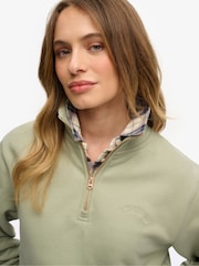 Superdry Green Essential Logo Embroidery Half Zip Sweatshirt - Image 4 of 7