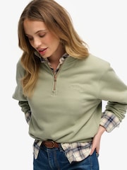 Superdry Green Essential Logo Embroidery Half Zip Sweatshirt - Image 5 of 7