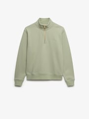 Superdry Green Essential Logo Embroidery Half Zip Sweatshirt - Image 6 of 7