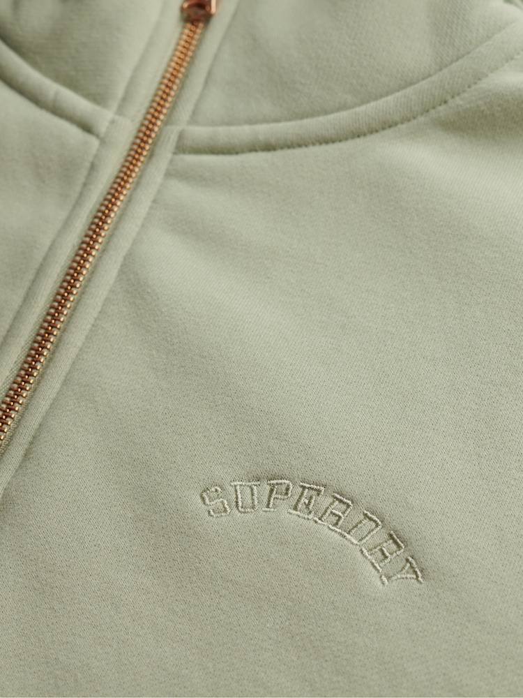 Superdry Green Essential Logo Embroidery Half Zip Sweatshirt - Image 7 of 7