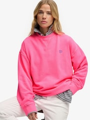 Superdry Pink Studios Relaxed Crew Neck Sweat Top - Image 5 of 8