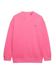 Superdry Pink Studios Relaxed Crew Neck Sweat Top - Image 7 of 8
