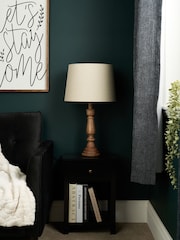 BHS Natural Henlock Wooden Table Lamp with Shade - Image 3 of 6