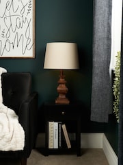 BHS Natural Henlock Wooden Table Lamp with Shade - Image 2 of 6