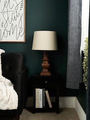 BHS Natural Henlock Wooden Table Lamp with Shade - Image 3 of 6