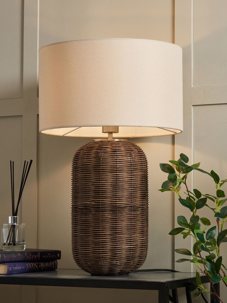 BHS Natural Garvey Large Rattan Table Lamp - Image 1 of 6
