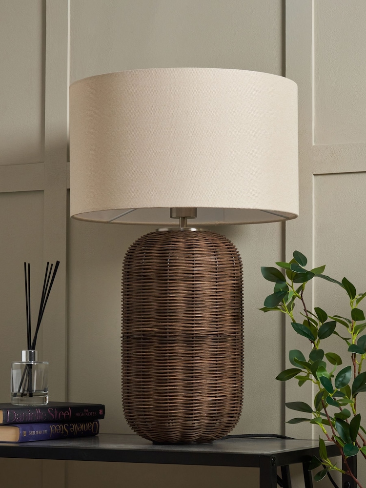 BHS Natural Garvey Large Rattan Table Lamp - Image 2 of 6