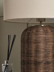 BHS Natural Garvey Large Rattan Table Lamp - Image 3 of 6