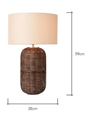 BHS Natural Garvey Large Rattan Table Lamp - Image 4 of 6