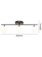 BHS Black Toronto Bathroom 3 Light - Image 4 of 4