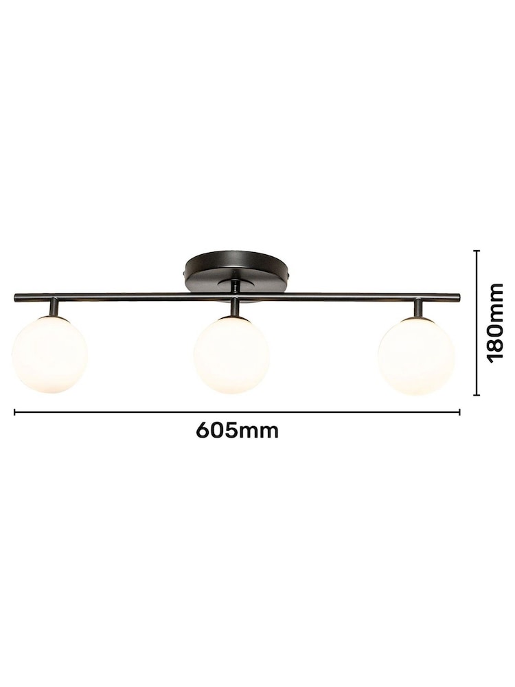 BHS Black Toronto Bathroom 3 Light - Image 4 of 4