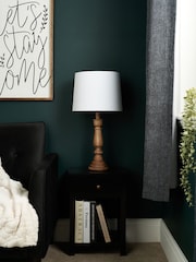 BHS Natural Henlock Wooden Table Lamp with Shade - Image 3 of 6