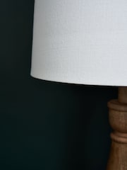 BHS Natural Henlock Wooden Table Lamp with Shade - Image 5 of 6