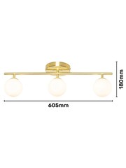 BHS Satin Brass Toronto Bathroom 3 Light - Image 4 of 4