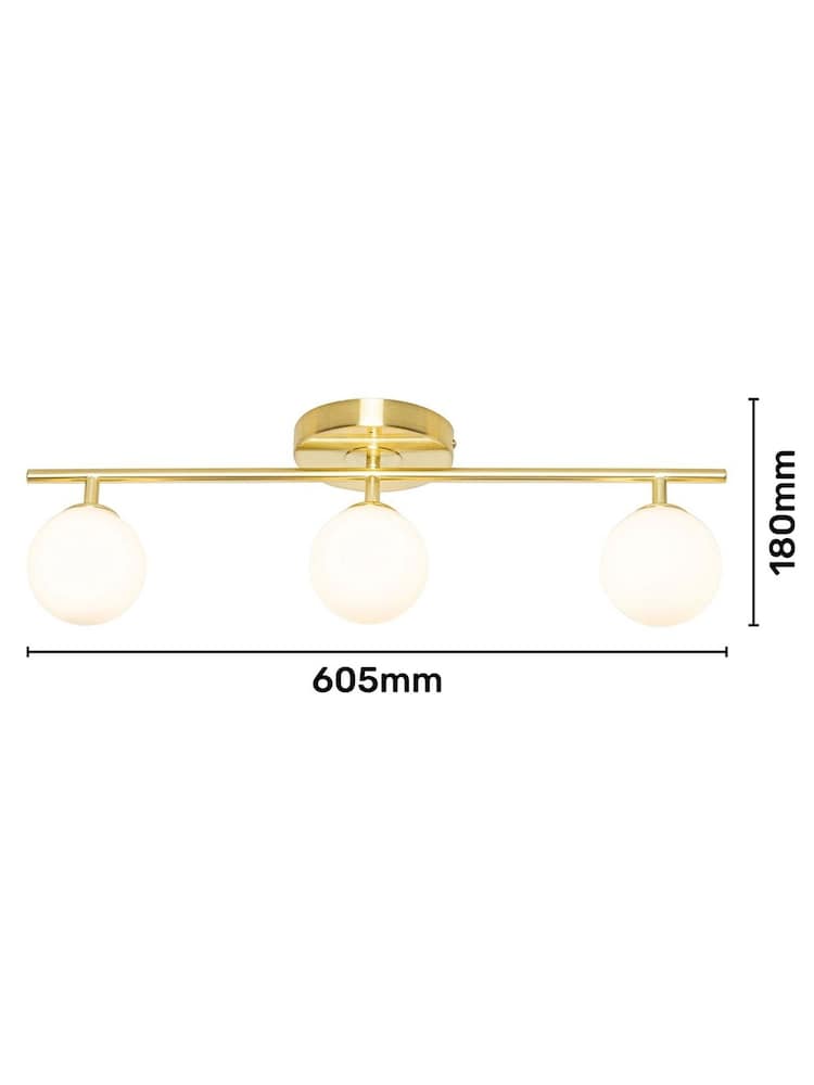 BHS Satin Brass Toronto Bathroom 3 Light - Image 4 of 4