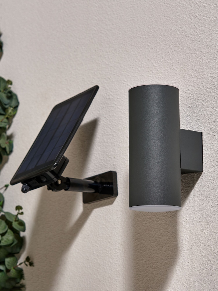 BHS Black Grassington LED Up & Down Solar Wall Light - Image 2 of 5 BHS Black Grassington LED Up & Down Solar Wall Light - Image 2 of 5
