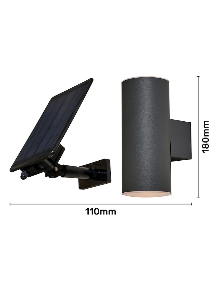 BHS Black Grassington LED Up & Down Solar Wall Light - Image 5 of 5 BHS Black Grassington LED Up & Down Solar Wall Light - Image 5 of 5
