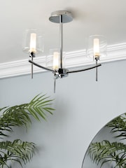 BHS Chrome Montreal Classic Bathroom Flush 3 Light - Image 1 of 4