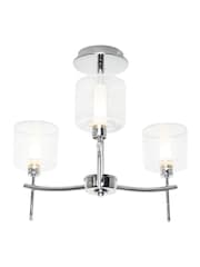 BHS Chrome Montreal Classic Bathroom Flush 3 Light - Image 3 of 4