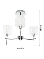 BHS Chrome Montreal Classic Bathroom Flush 3 Light - Image 4 of 4