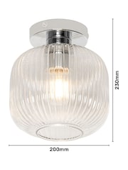 BHS Chrome Quebec Glass Bathroom Flush Light - Image 4 of 4