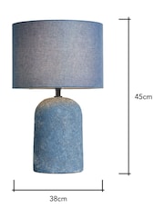 BHS Blue Malmo Tall Domed Ceramic Table Lamp - Image 4 of 7
