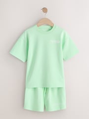 Bright Green Heavyweight Short Sleeve T-Shirt and Shorts Set (3-16yrs) - Image 4 of 8