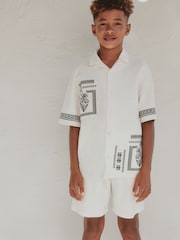Ecru White Revere Button Through Shirt and Shorts Set (3-16yrs) - Image 1 of 9