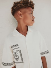 Ecru White Revere Button Through Shirt and Shorts Set (3-16yrs) - Image 7 of 9