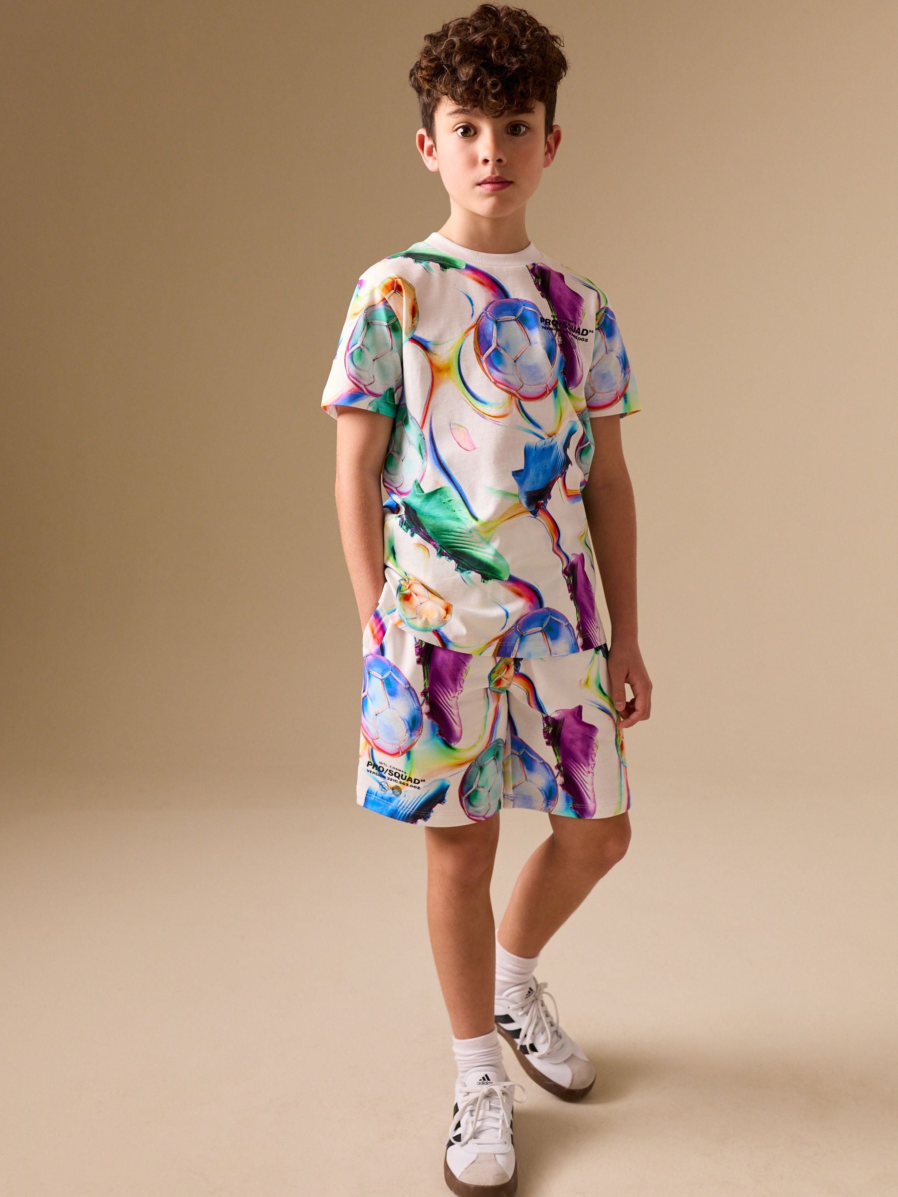 shiーチャン6/1【mediam】Football Short Tee Buy Multi Football Short Sleeve T-Shirt and Shorts Set (3-16yrs
