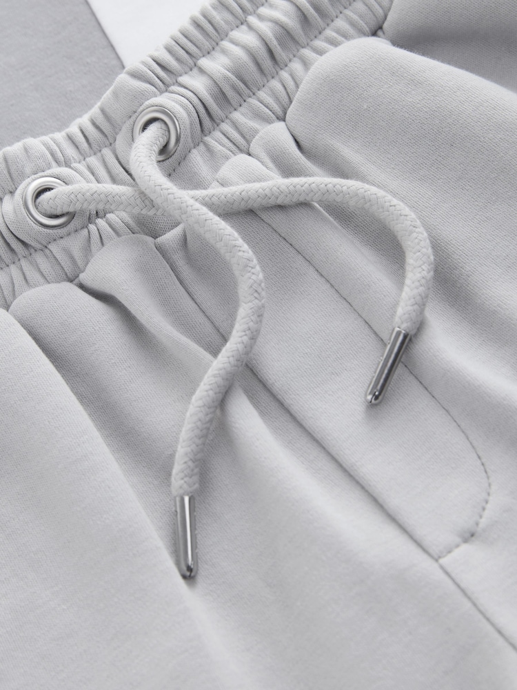 Grey and White Colourblock Short Sleeve Polo Shirt and Shorts Set (3-16yrs) - Image 5 of 5