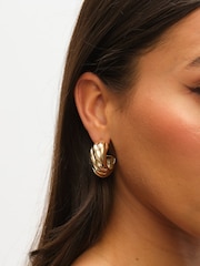 Mood Gold Polished Intertwined Hoop Earrings - Image 5 of 5