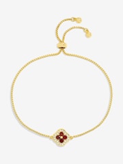 Jon Richard Gold Tone Ruby Clover Toggle Bracelet - Image 1 of 1