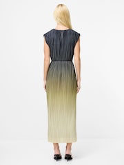 French Connection Green Xena Pleated Ombre Midi Dress - Image 2 of 4