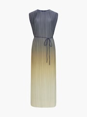 French Connection Green Xena Pleated Ombre Midi Dress - Image 4 of 4