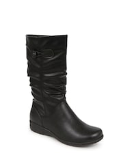Pavers Black Flat Slouch Boots - Image 2 of 5