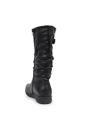 Pavers Black Flat Slouch Boots - Image 3 of 5
