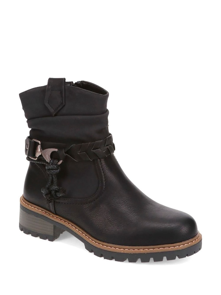 Pavers Black Wide-Fit Buckle Ankle Boots - Image 2 of 5
