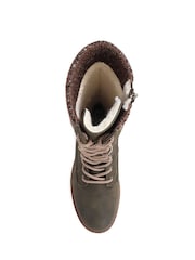 Pavers Green Lace Up Calf Boots - Image 4 of 4