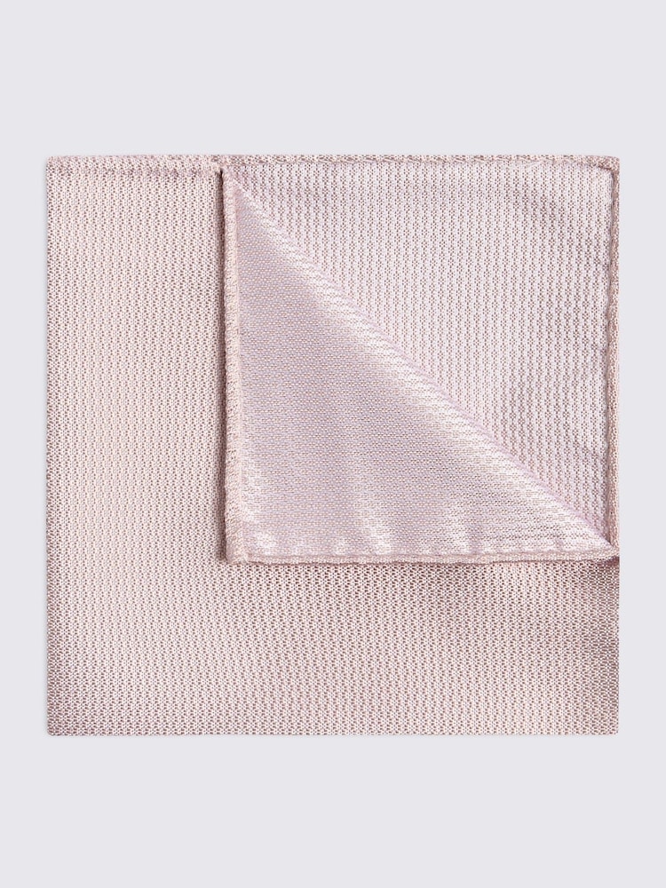 MOSS Dusty Pink Silk Semi-Plain Pocket Square - Image 1 of 3