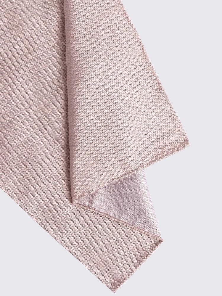MOSS Dusty Pink Silk Semi-Plain Pocket Square - Image 2 of 3
