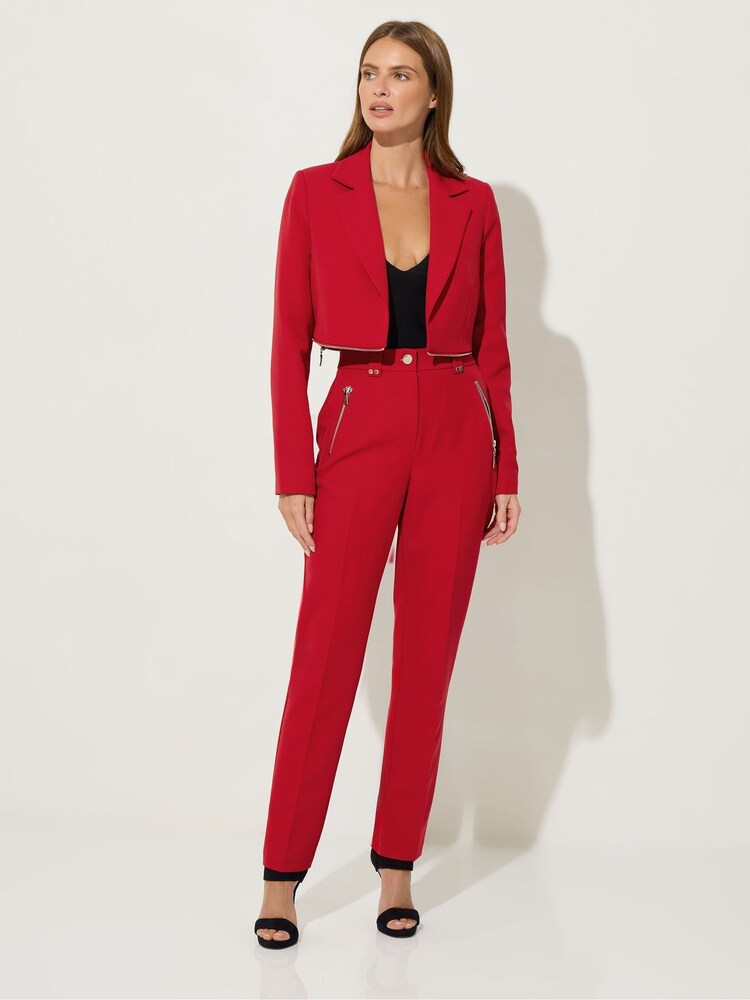 Star by Julien MacDonald Red Zip Detail Trousers - صورة 1 من 5