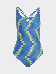 adidas Blue All Over Print Swimsuit - Image 5 of 5