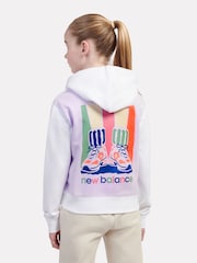 New Balance White Colourblock Shoe Graphic Print FT Hoodie - Image 3 of 10