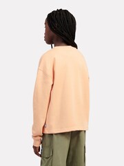 New Balance Orange Sunrise Crest Graphic Print Crew Sweatshirt - Image 3 of 10