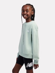 New Balance Green French Terry Small Logo Crew Sweatshirt - Image 2 of 9
